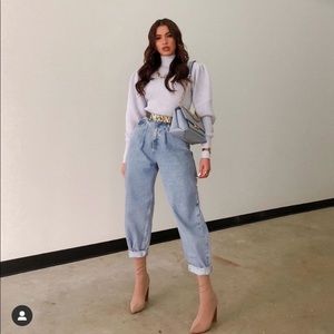 Zara High Waist Mom Straight Oversized Jeans
